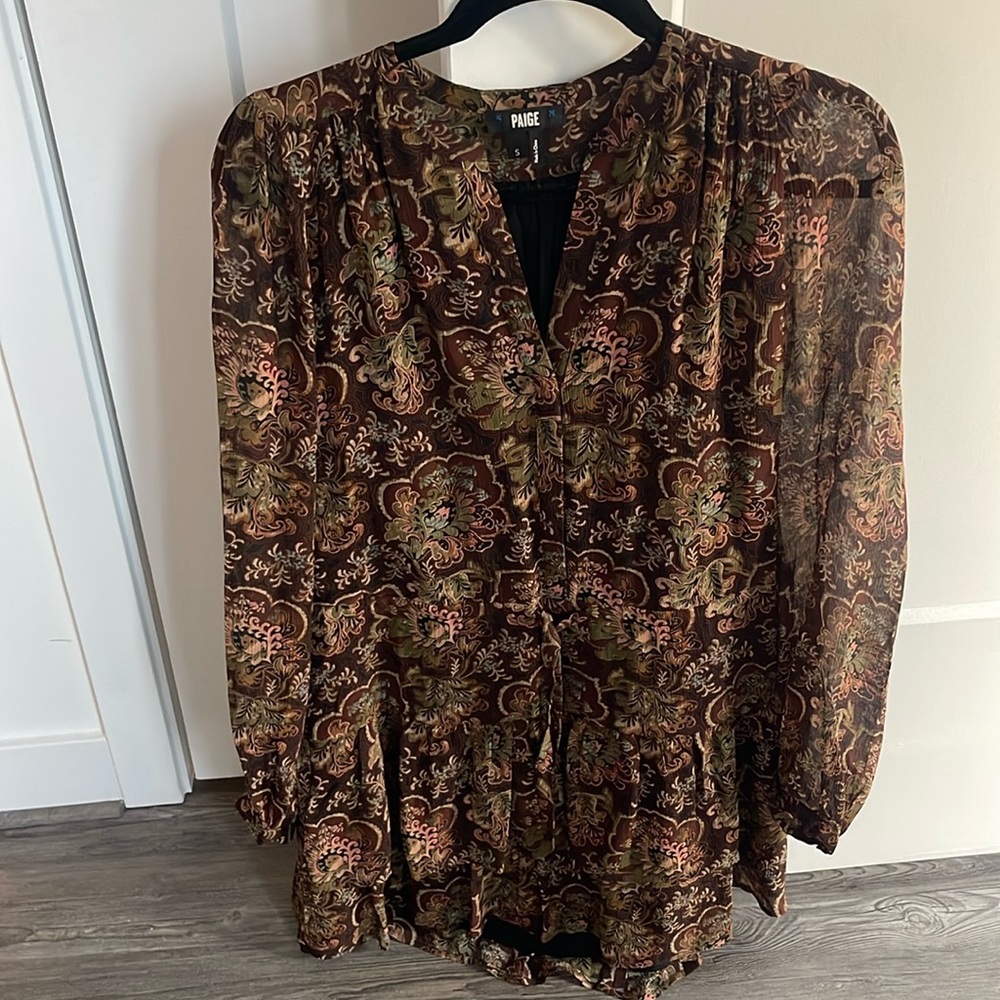 Paige Mini Long Sleeve Print Dress Size S
